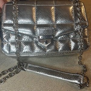 🌟 Michael Kors Soho Large Quilted Metallic Snake Embossed Leather Shoulder Bag